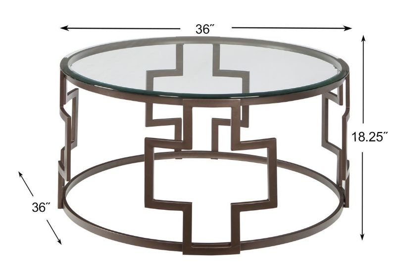 Bronzetone Frostine 3 Piece Coffee Table Set by Ashley Furniture Showing the Coffee Table Dimensions | Home Furniture Plus Bedding