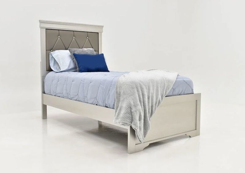 Picture of Amalia Twin Size Upholstered Bed - Silver