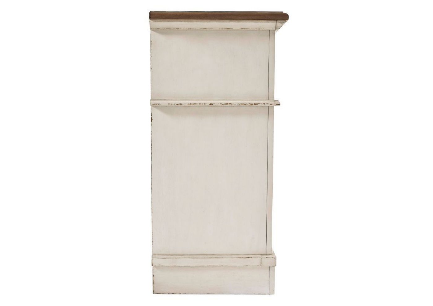 Antique White Realyn Dresser with Mirror by Ashley Furniture Showing the Side Detail | Home Furniture Plus Bedding