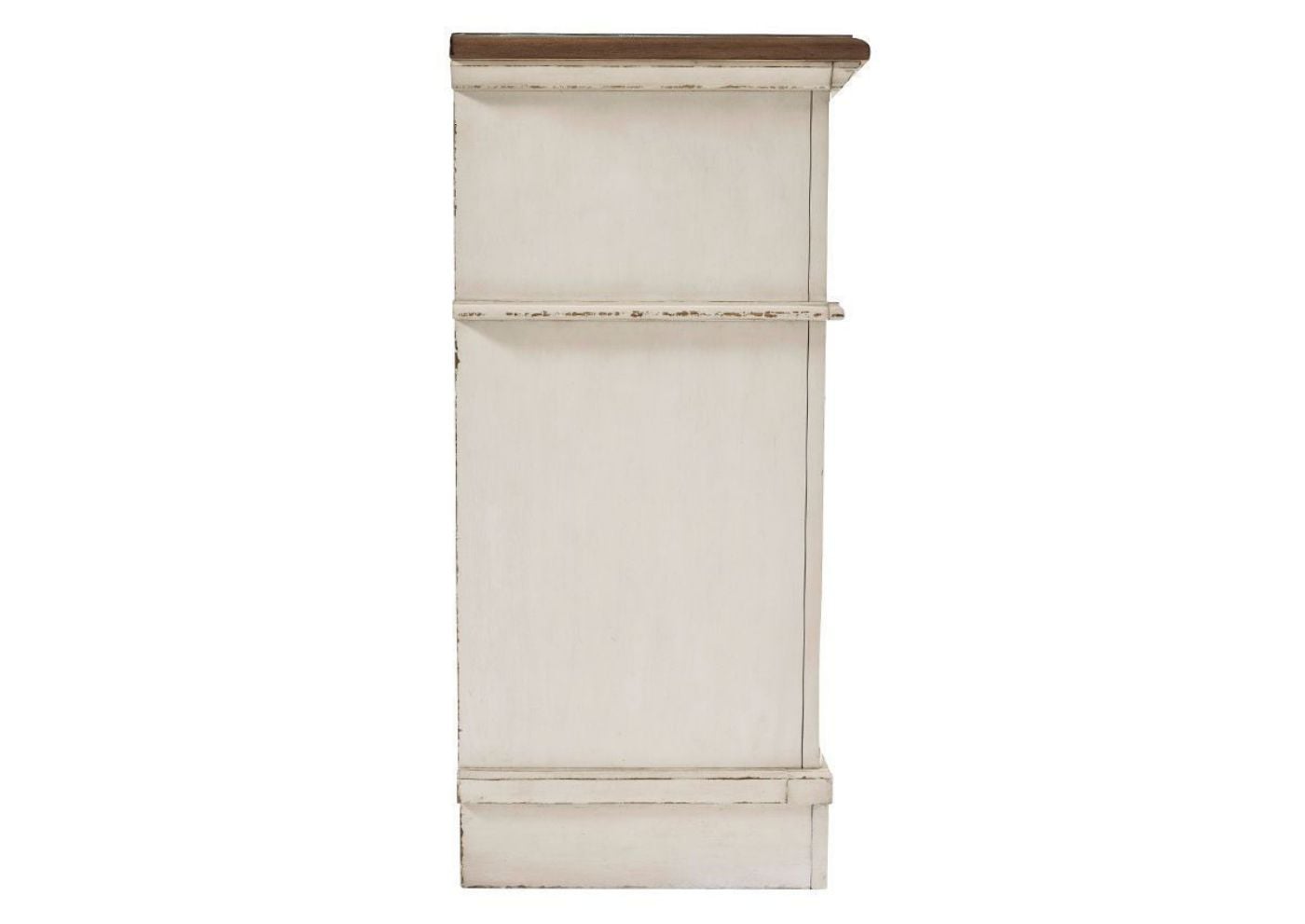 Antique White Realyn Dresser with Mirror by Ashley Furniture Showing the Side Detail | Home Furniture Plus Bedding