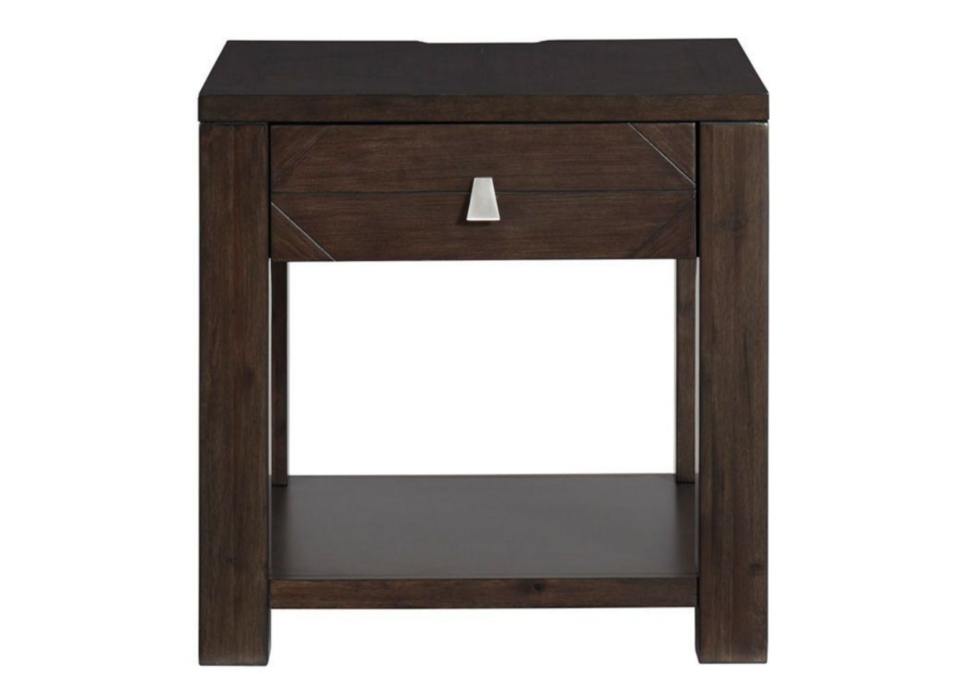 Dark Espresso Brown Tariland End Table by Ashley Furniture Showing the Front View | Home Furniture Plus Bedding
