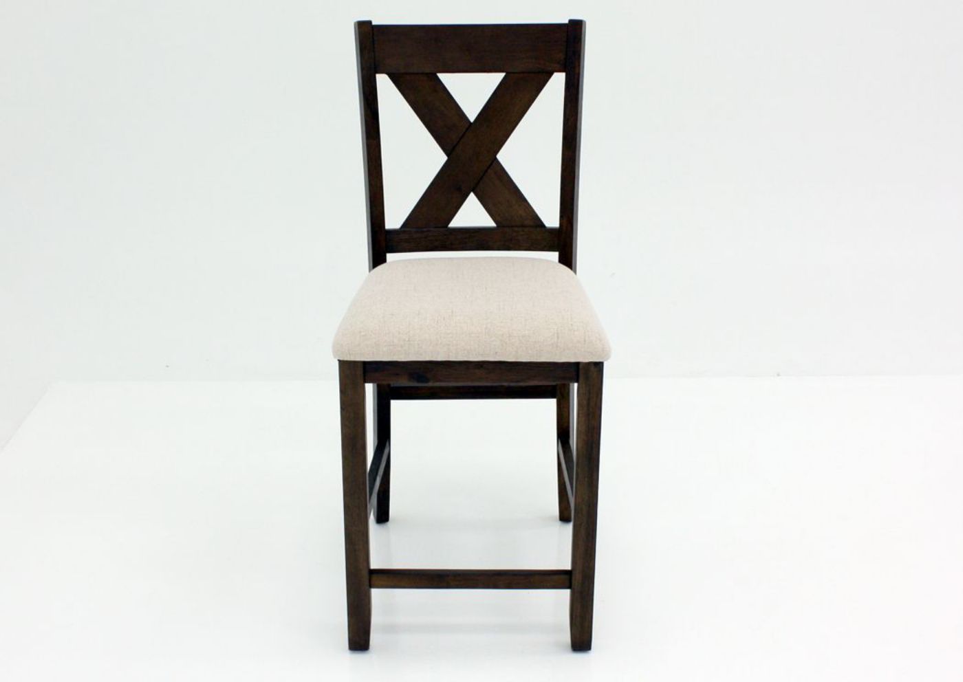 Deep Brown Langston Counter Height Dining Table Set Showing Side Chair Facing Front | Home Furniture Plus Bedding