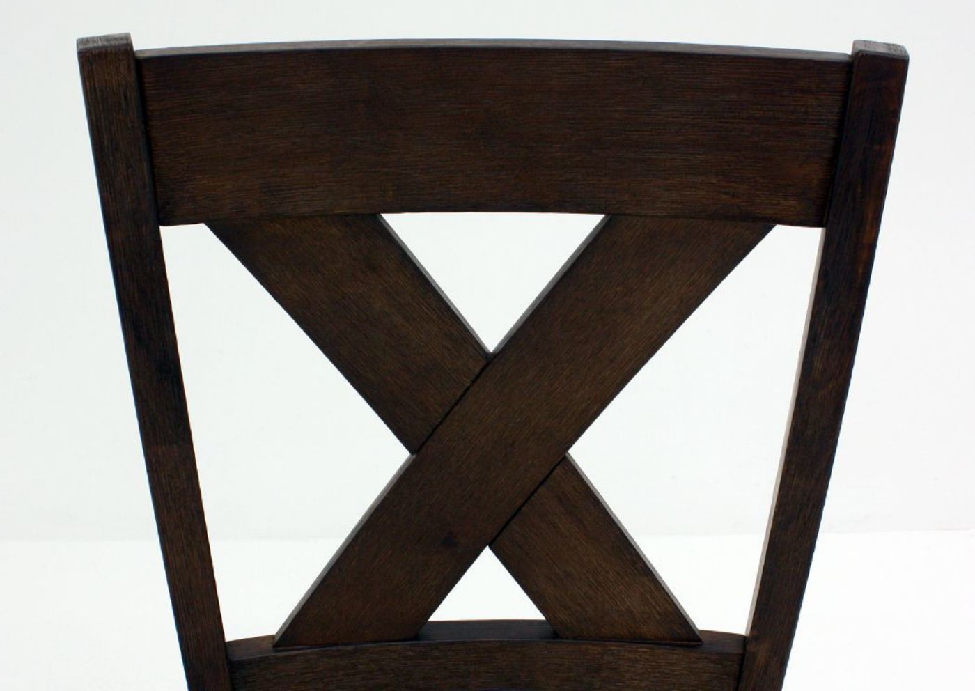 Deep Brown Langston Counter Height Dining Table Set Showing the Barstool X-Back Detail | Home Furniture Plus Bedding