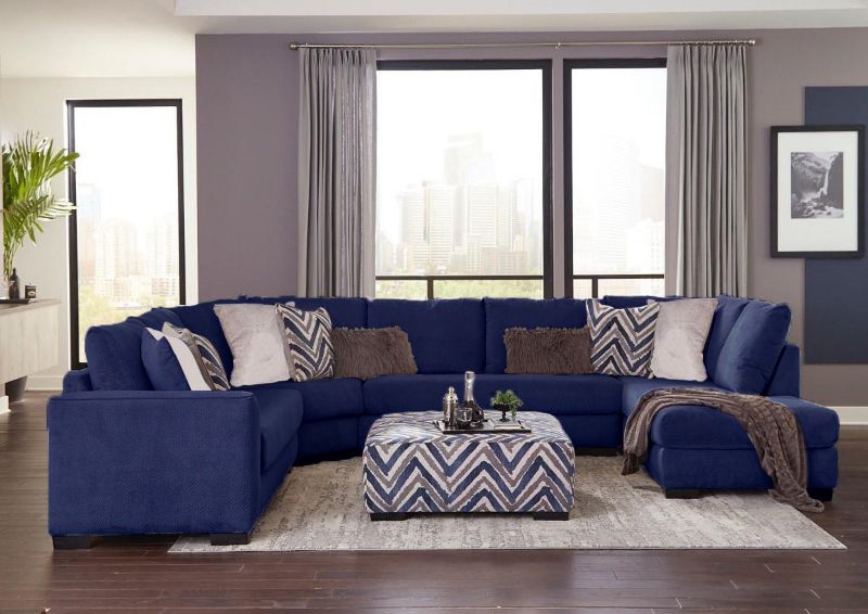 Navy Blue Prowler Large Sectional Sofa by Albany Industries Showing a Room Setting, Made in the USA | Home Furniture Plus Bedding