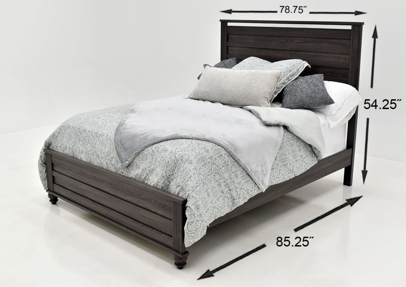Black Gaston King Size Bedroom Set by Crown Mark Showing the King Bed Dimensions | Home Furniture Plus Bedding