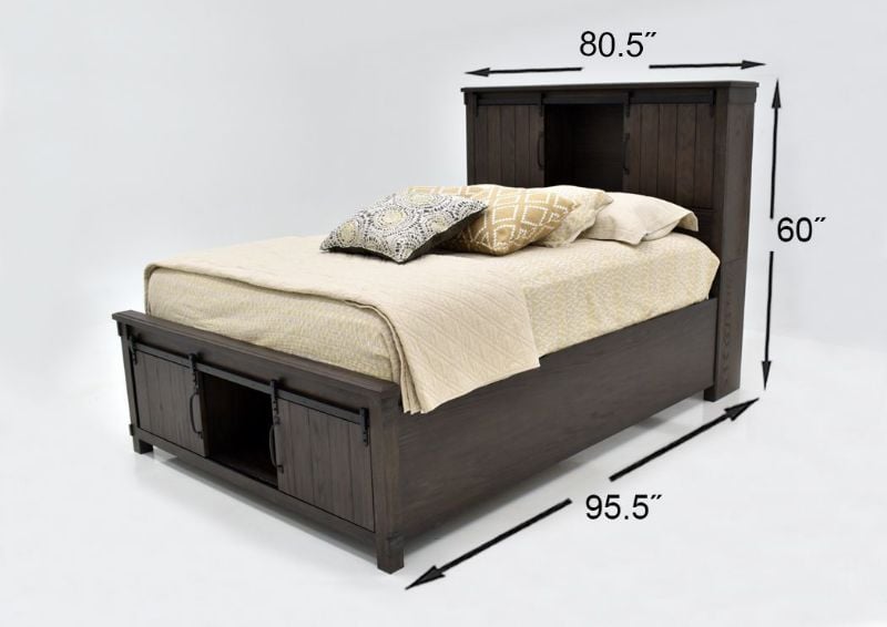 Dark Brown Scott King Size Storage Bedroom Set by Elements Showing the King Bed Dimensions | Home Furniture Plus Bedding