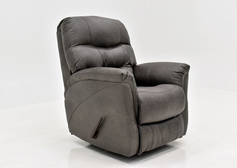 Dark Gray Sierra Rocker Recliner by HomeStretch Showing the Angle View, Made in the USA | Home Furniture Plus Bedding