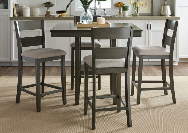 Gray Loft Counter Height Dining Table Set by Standard Furniture Showing a Room Setting | Home Furniture Plus Bedding