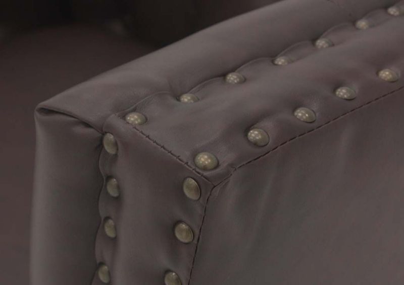 Brown Westerly Chair Nail Head Trim and Upholstery Detail | Home Furniture Plus Bedding