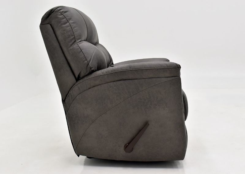 Dark Gray Sierra Rocker Recliner by HomeStretch Showing the Side View, Made in the USA | Home Furniture Plus Bedding