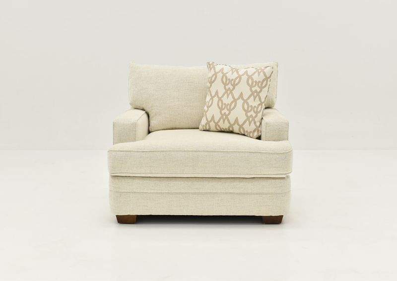 Off White Chadwick Chair by Klaussner Showing the Front View, Made in the USA | Home Furniture Plus Bedding