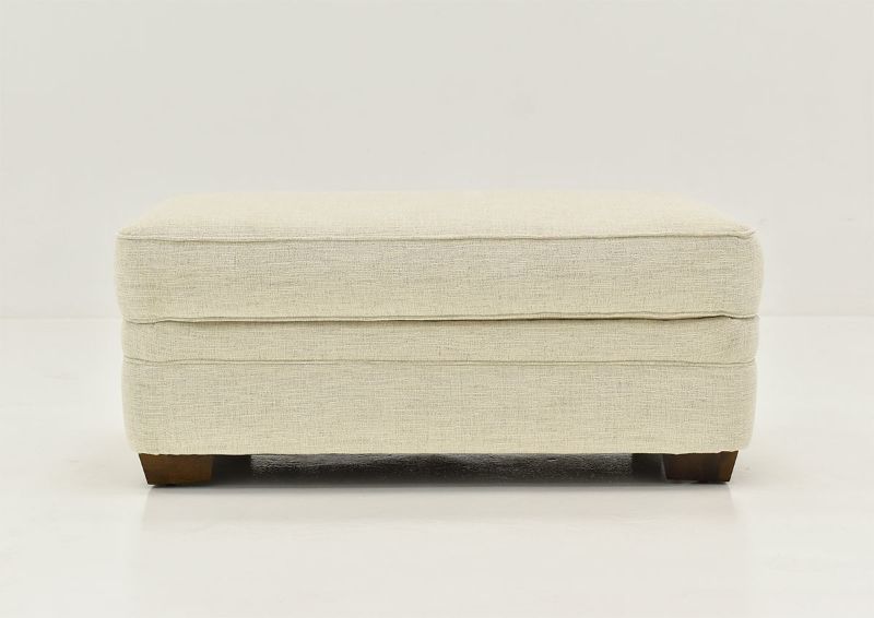 Off White Chadwick Ottoman by Klaussner Showing the Front View, Made in the USA | Home Furniture Plus Bedding