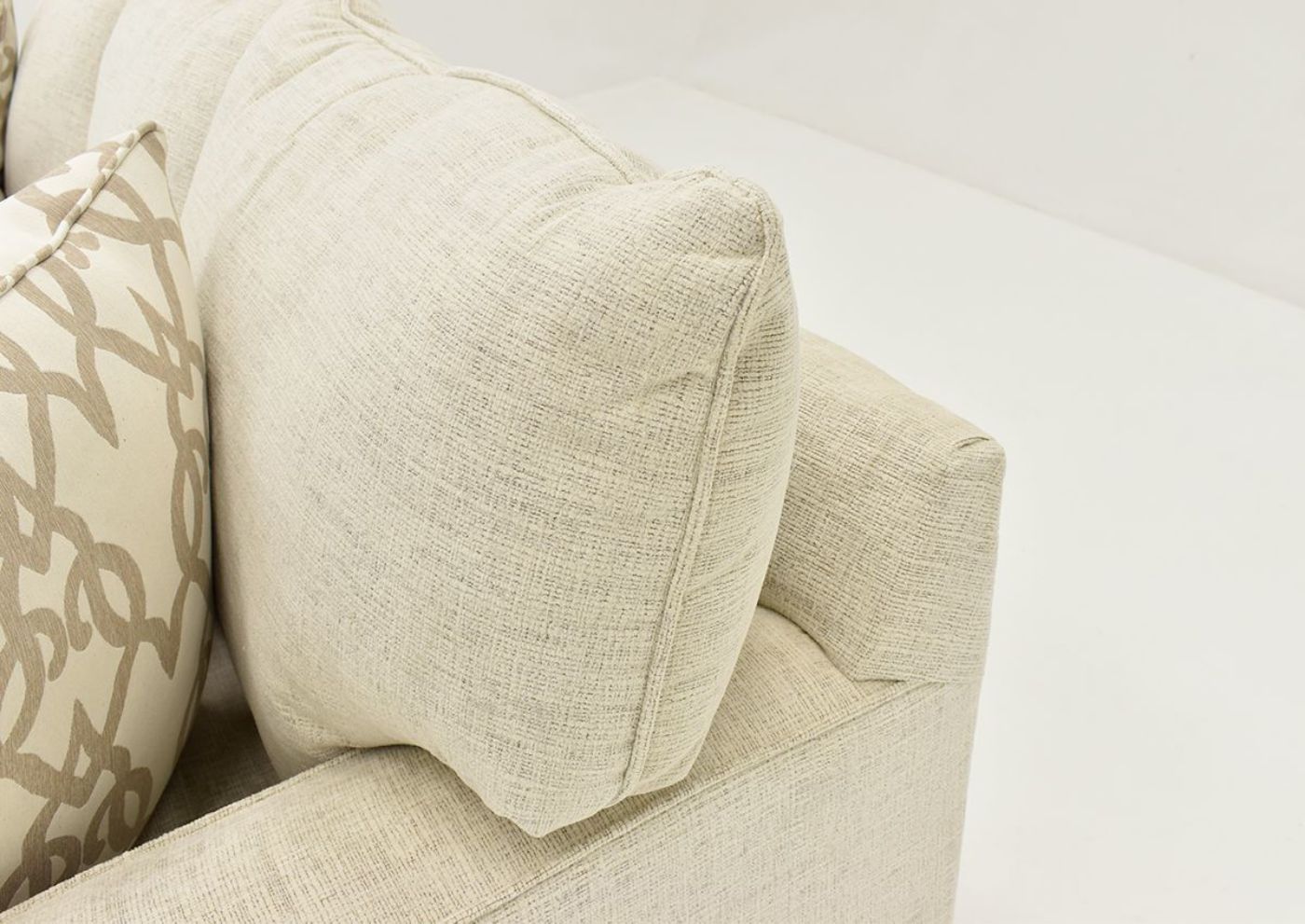 Off White Chadwick Sofa Set by Klaussner Showing the Track Arm Design, Made in the USA | Home Furniture Plus Bedding