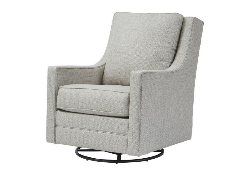 Ivory Kambria Swivel Glider Accent Chair by Ashley Furniture Showing the Angle View | Home Furniture Plus Bedding