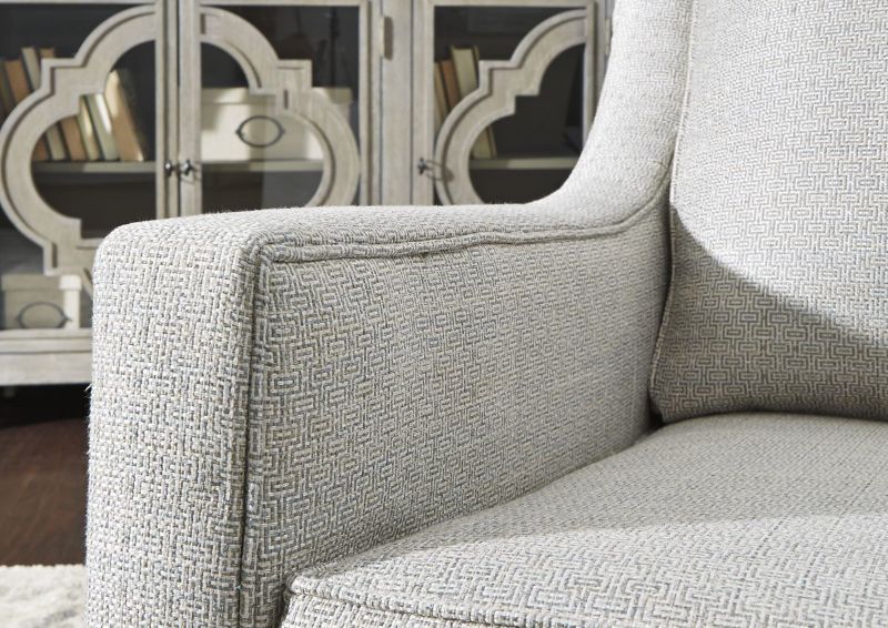 Ivory Kambria Swivel Glider Accent Chair by Ashley Furniture Showing the Track Arm Detail | Home Furniture Plus Bedding
