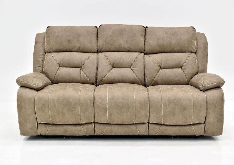 Light Sand Brown Aria POWER Reclining Sofa by Steve Silver Showing the Front View | Home Furniture Plus Bedding