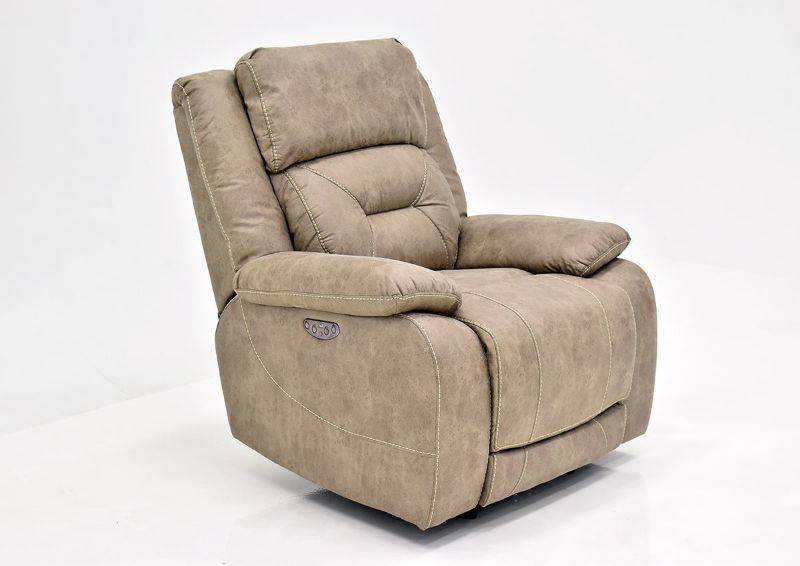 Sand Aria POWER Recliner by Steve Silver Showing the Angle View | Home Furniture Plus Bedding