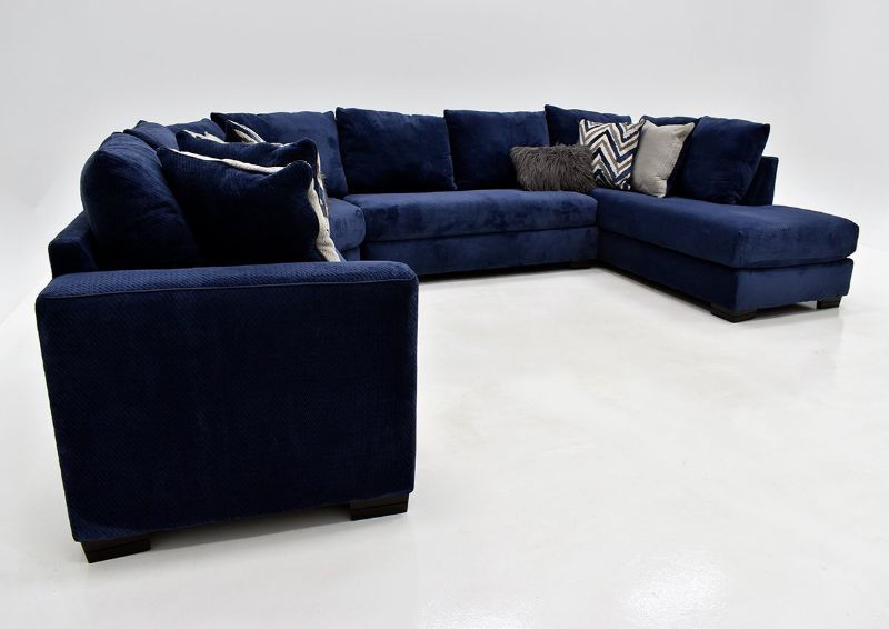 Navy Blue Prowler Large Sectional Sofa by Albany Industries Showing the Left Side View, Made in the USA | Home Furniture Plus Bedding