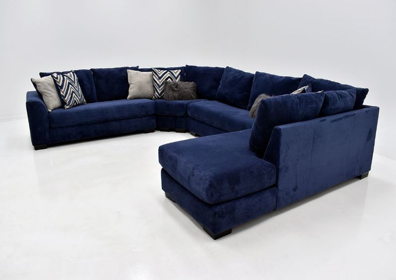 Navy Blue Prowler Large Sectional Sofa by Albany Industries Showing the Right Side Angle View, Made in the USA | Home Furniture Plus Bedding