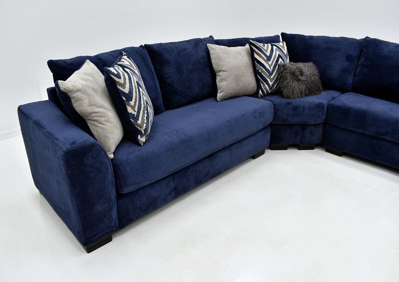 Navy Blue Prowler Large Sectional Sofa by Albany Industries Showing the Left Sofa View, Made in the USA | Home Furniture Plus Bedding