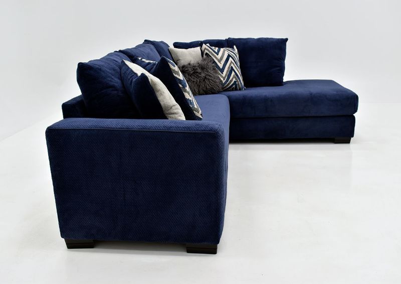 Navy Blue Prowler Small Sectional Sofa by Albany Industries Showing the Left Side View, Made in the USA | Home Furniture Plus Bedding