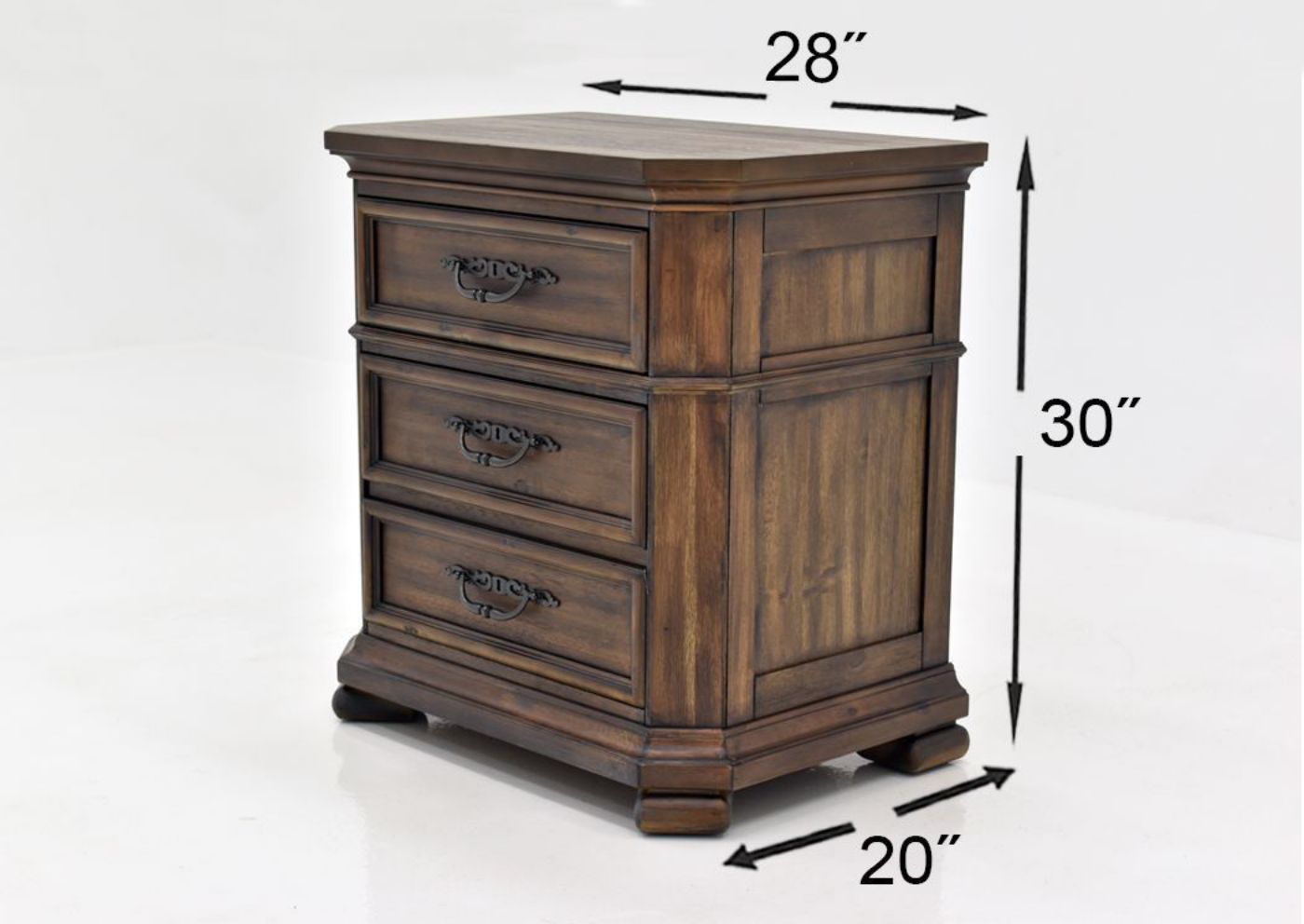 Hickory Brown Casa Grande King Size Bedroom Set by Lane Home Furnishings Showing the Nightstand Dimensions, Made in the USA | Home Furniture Plus Bedding