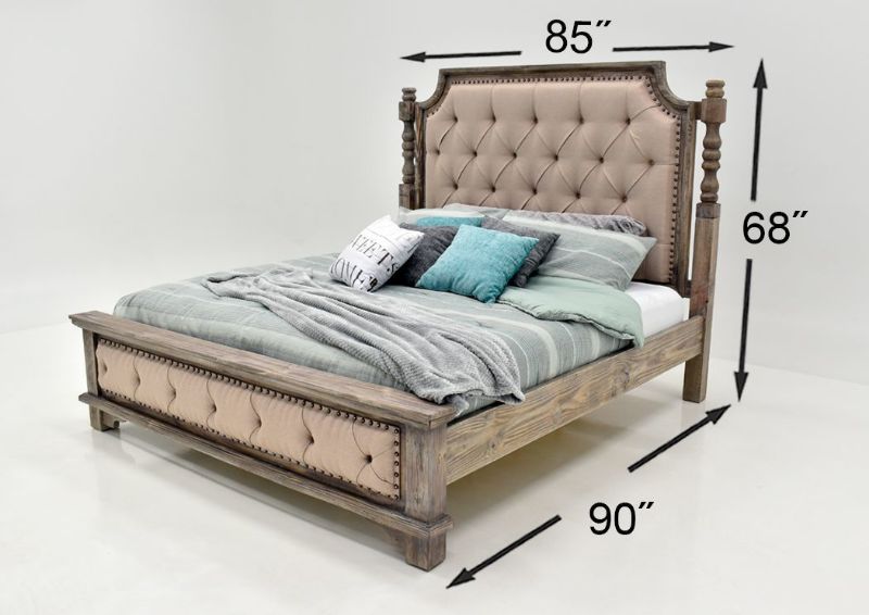 Gray Charleston King Size Bedroom Set by Vintage Furniture Showing King Bed Dimensions | Home Furniture Plus Bedding