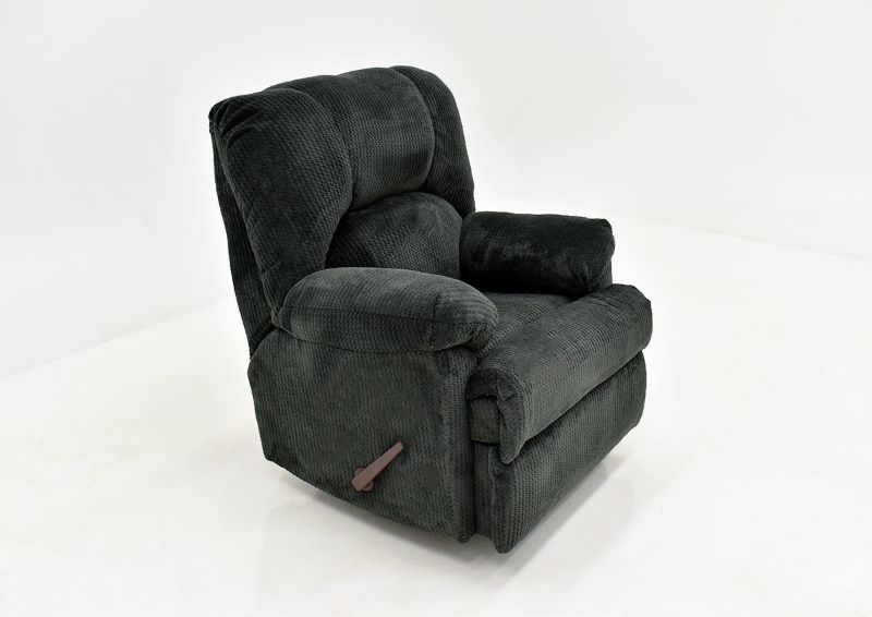 Slate Gray Feel Good Rocker Recliner by Behold Showing the Angle View, Made in the USA | Home Furniture Plus Bedding