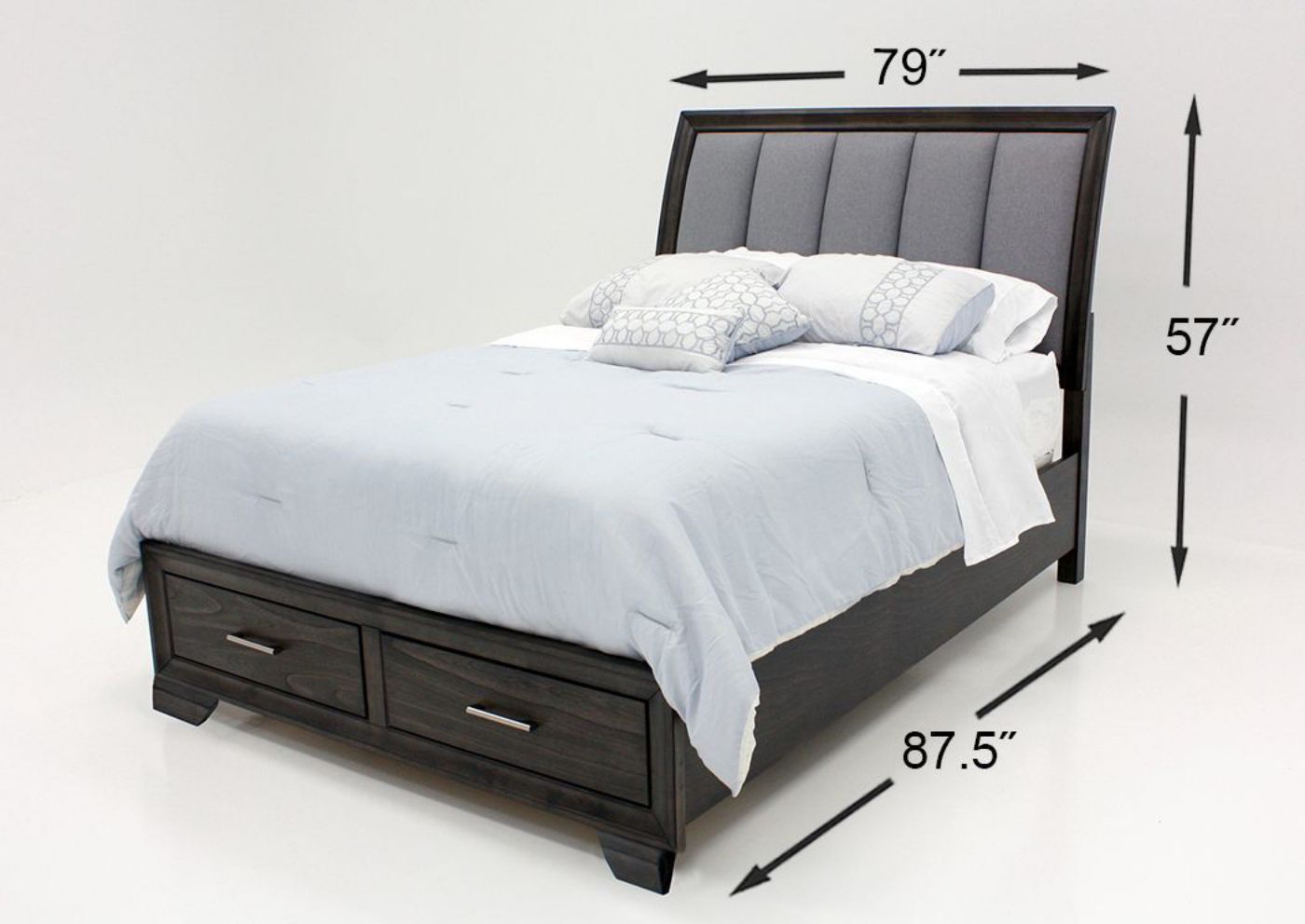 Brown Jaymes King Size Bedroom Set by Crown Mark Showing the King Bed Dimensions | Home Furniture Plus Bedding