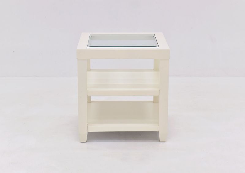 Crisp White Urban End Table by Jofran Showing the Front View | Home Furniture Plus Bedding