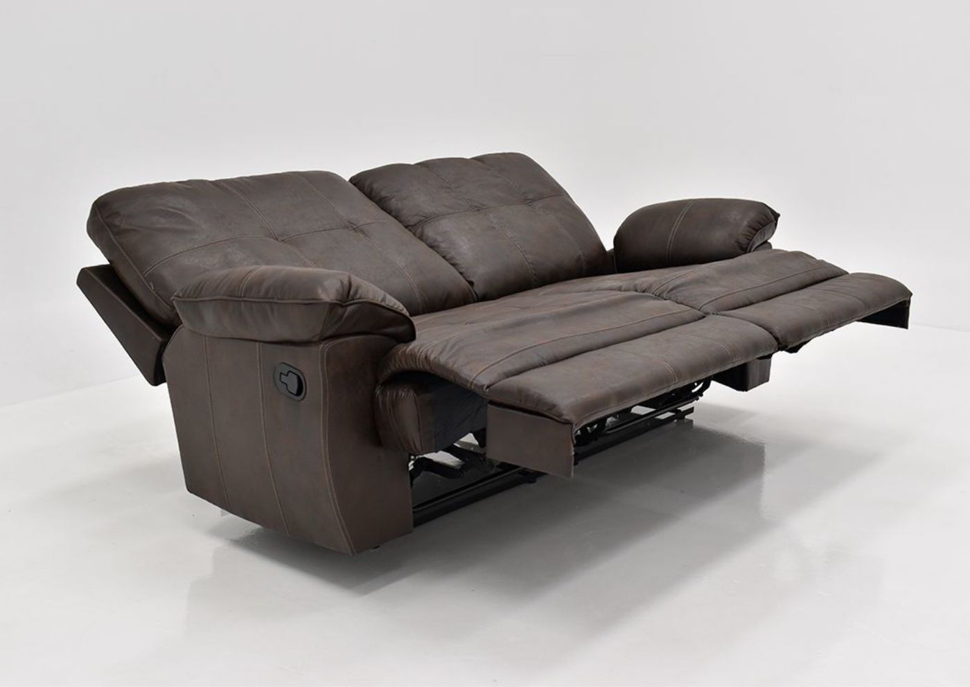 Brown Hollister Reclining Sofa by Standard Furniture - Showing the Sofa Facing at an Angle Reclined | Home Furniture Plus Bedding