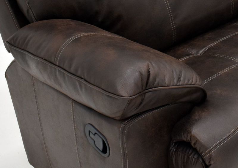 Brown Hollister Reclining Sofa by Standard Furniture - Showing the Pillow Arm | Home Furniture Plus Bedding