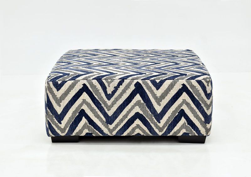 Chevron Patterned Prowler Ottoman by Albany Industries Showing the Front View. Made in the USA | Home Furniture Plus Bedding