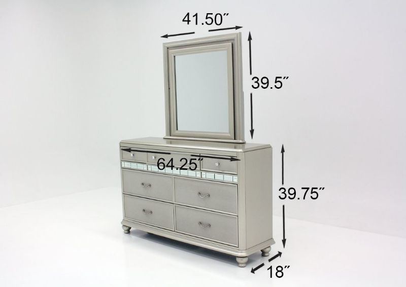 Regency Dresser with Mirror Dimension Details | Home Furniture Plus Bedding