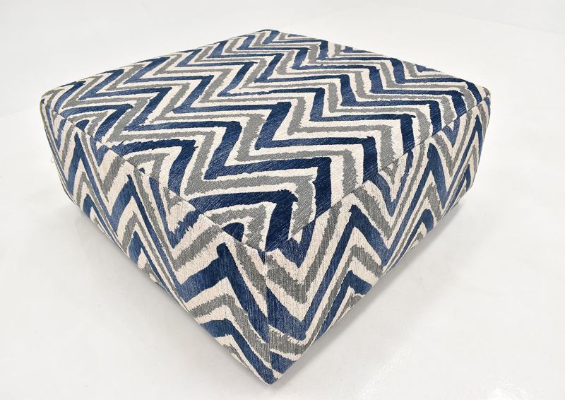 Chevron Patterned Prowler Ottoman by Albany Industries Showing the Angle View. Made in the USA | Home Furniture Plus Bedding