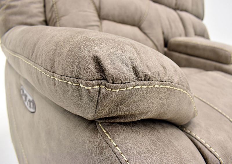 Sand Aria POWER Reclining Loveseat by Steve Silver Showing the Pillow Arm Detail | Home Furniture Plus Bedding