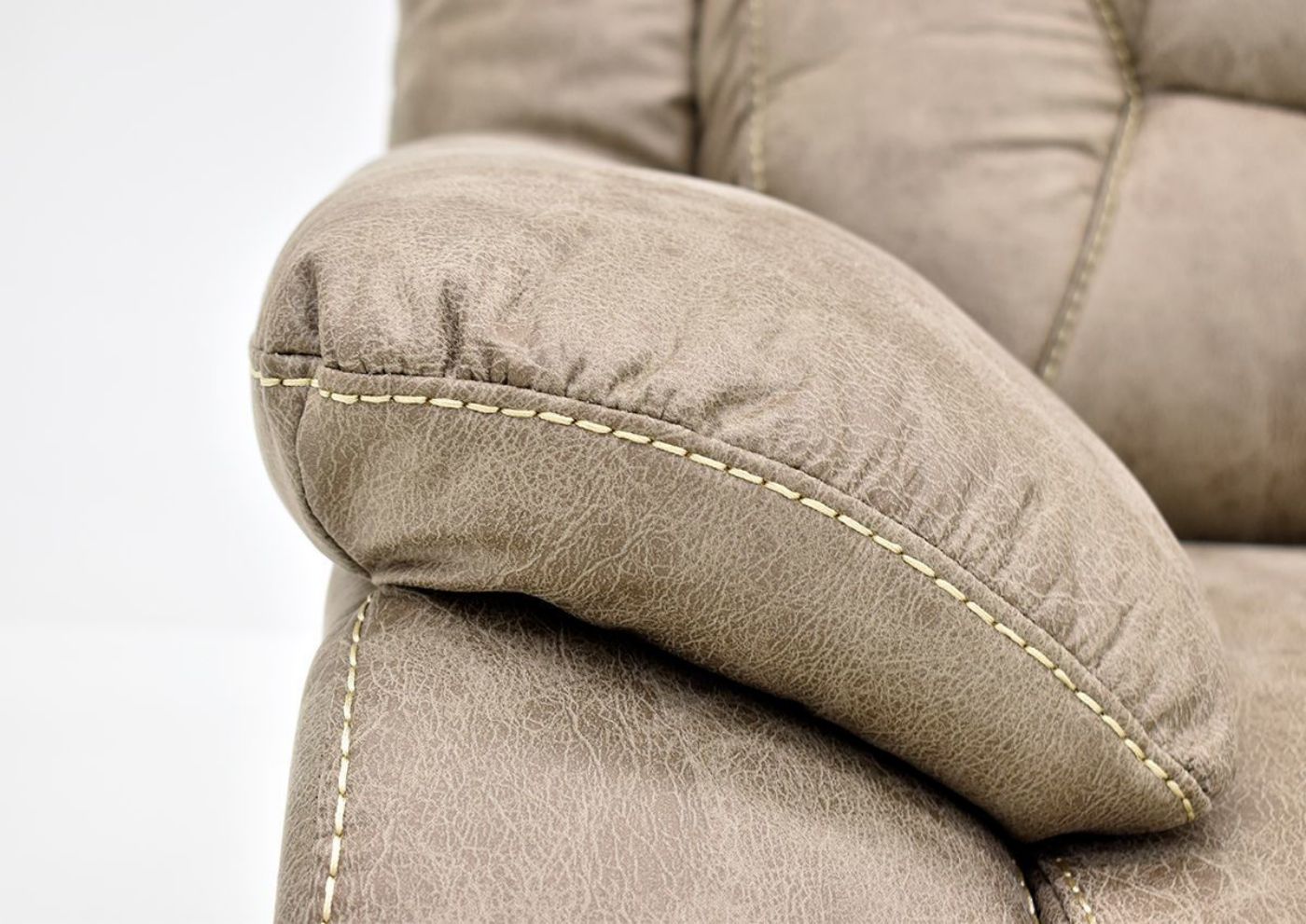 Sand Aria POWER Reclining Loveseat by Steve Silver Showing the Pillow Arm Detail | Home Furniture Plus Bedding