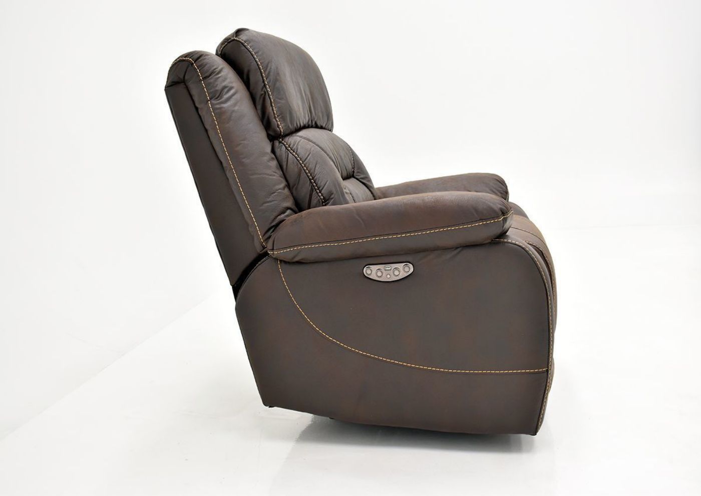 Dark Brown Aria POWER Recliner by Steve Silver Showing the Side View | Home Furniture Plus Bedding