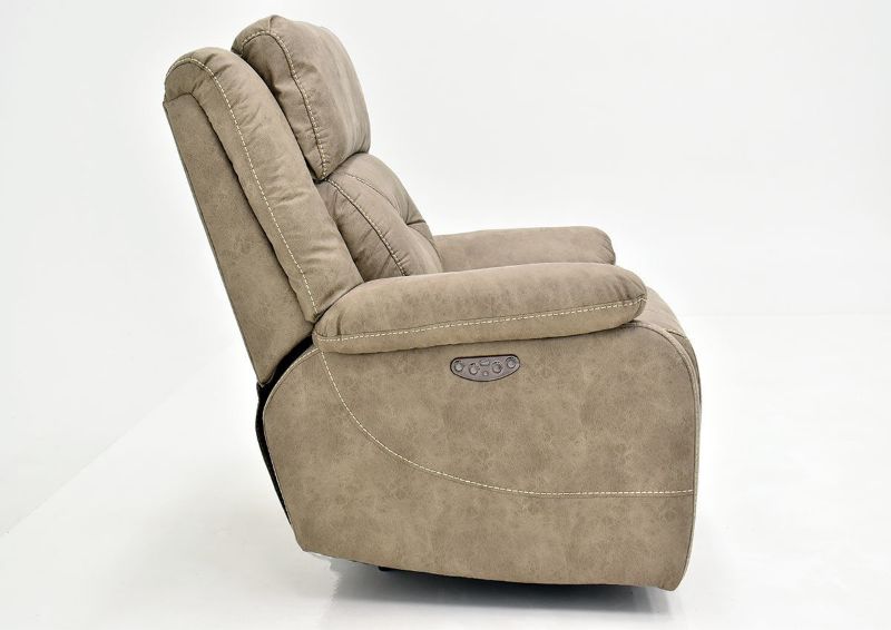 Sand Aria POWER Recliner by Steve Silver Showing the Side View | Home Furniture Plus Bedding
