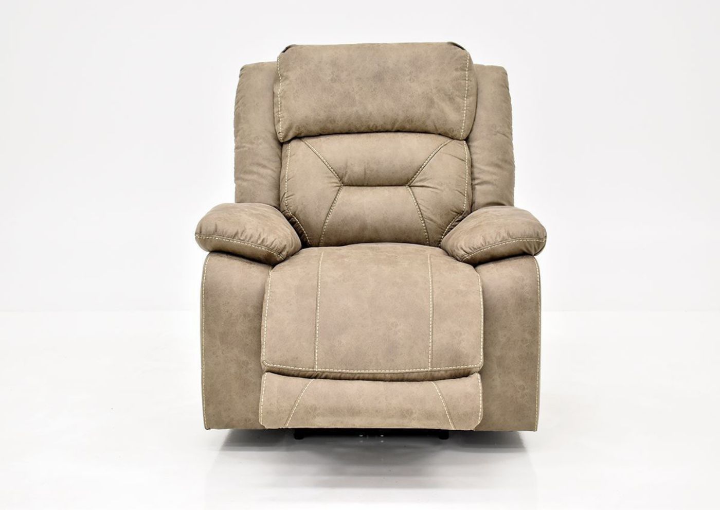 Sand Aria POWER Recliner by Steve Silver Showing the Front View With the Chaise Open | Home Furniture Plus Bedding
