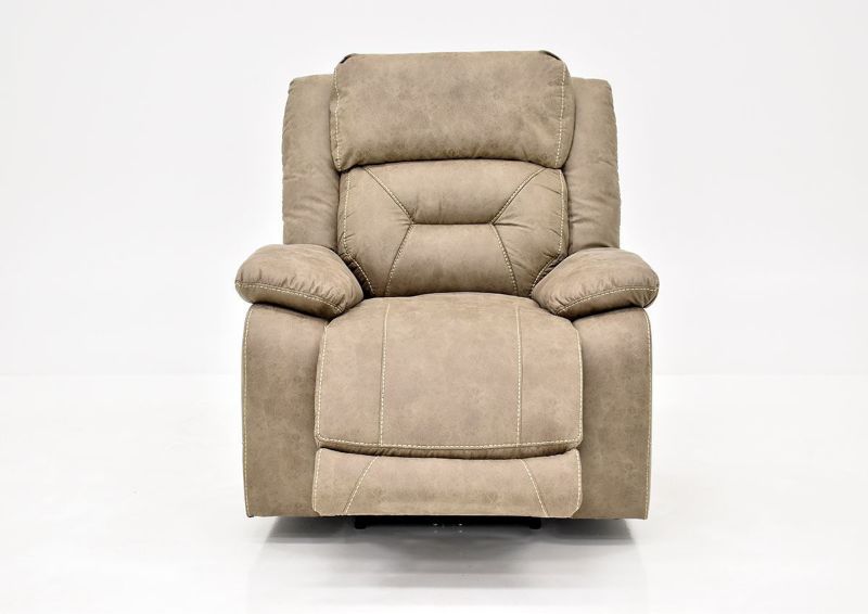 Sand Aria POWER Recliner by Steve Silver Showing the Front View With the Chaise Open | Home Furniture Plus Bedding