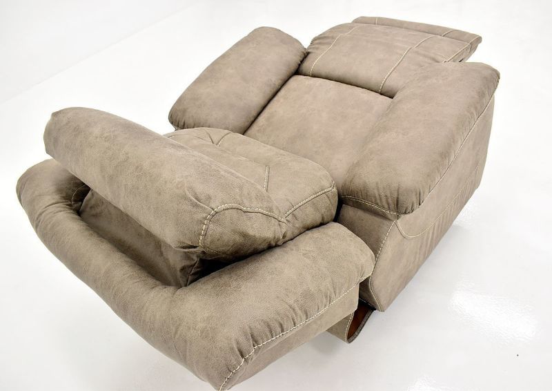 Sand Aria POWER Recliner by Steve Silver Showing the Angle View From the Back Fully Reclined | Home Furniture Plus Bedding
