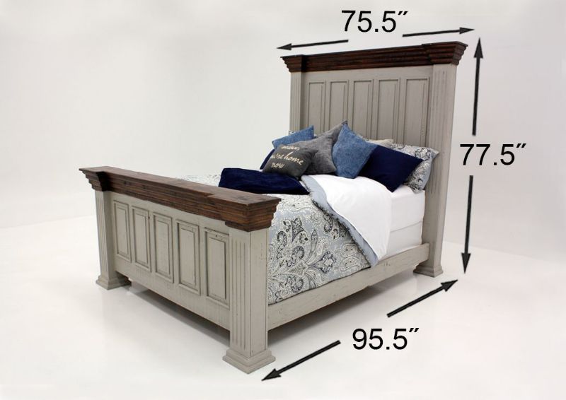 Gray Lafitte King Size Bedroom Set by Texas Rustic Furniture Showing the King Bed Dimensions | Home Furniture Plus Bedding
