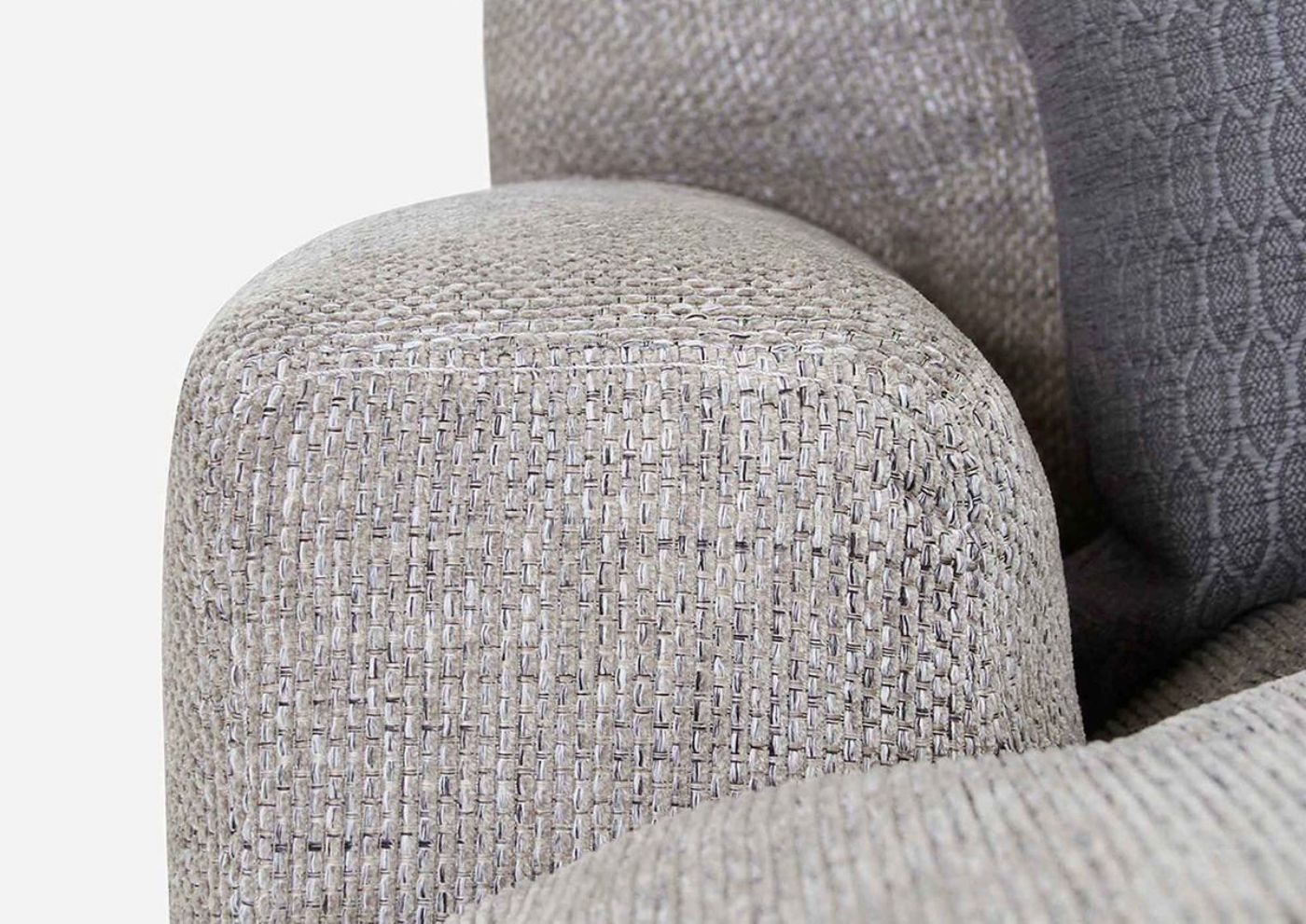 Light Gray Crosby Loveseat by Franklin Furniture Showing the Track Arm, Made in the USA | Home Furniture Plus Bedding