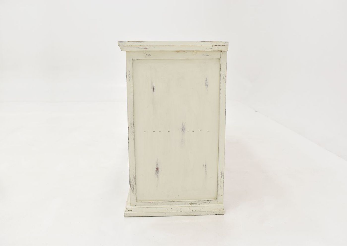 White and Brown Westgate TV Stand by Vintage Furniture Showing the Side View | Home Furniture Plus Bedding