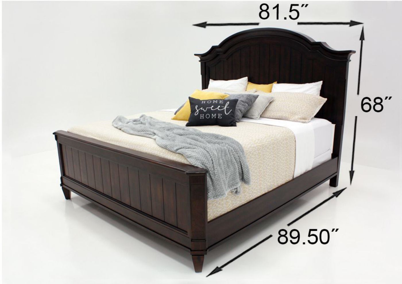 Brown Mallory King Size Bedroom Set by Standard Showing the King Bed Dimensions | Home Furniture Plus Bedding
