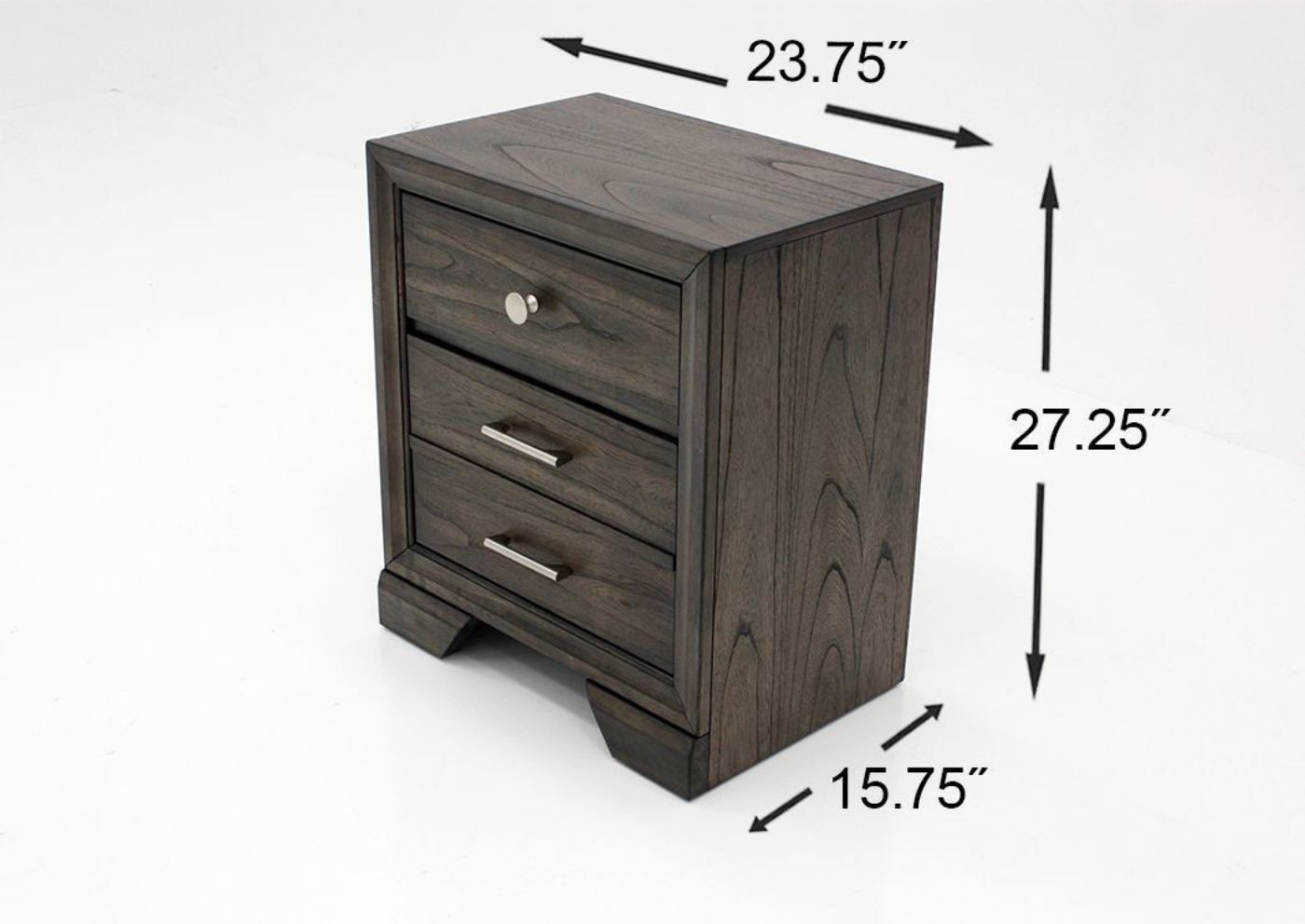 Brown Mallory King Size Bedroom Set by Standard Showing the Nightstand Dimensions | Home Furniture Plus Bedding