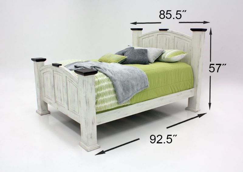 White Mansion King Size Bedroom Set by Vintage Furniture Showing the King Bed Dimensions | Home Furniture Plus Bedding