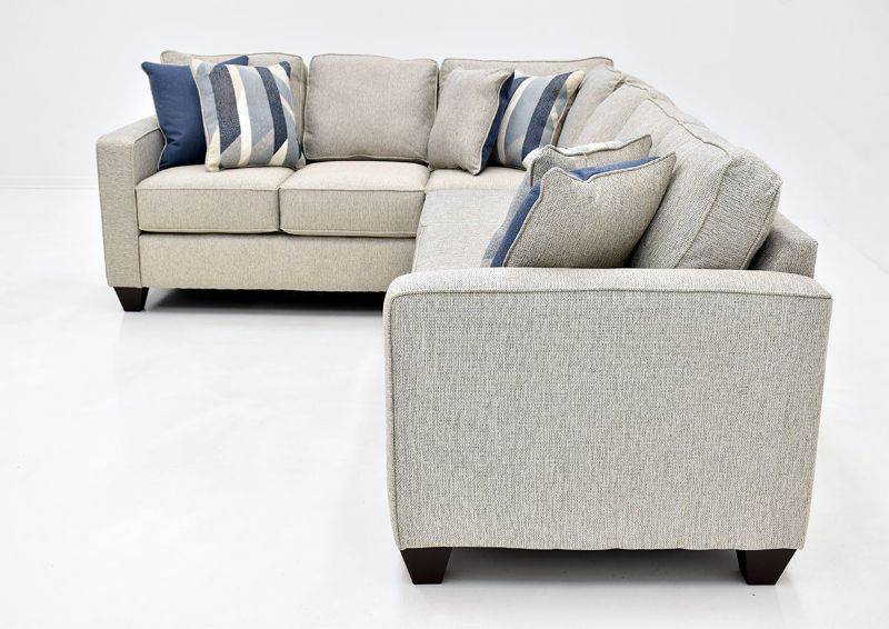 Gray Crypton Sectional Sofa by Albany Showing the Right Side View, Made in the USA | Home Furniture Plus Bedding