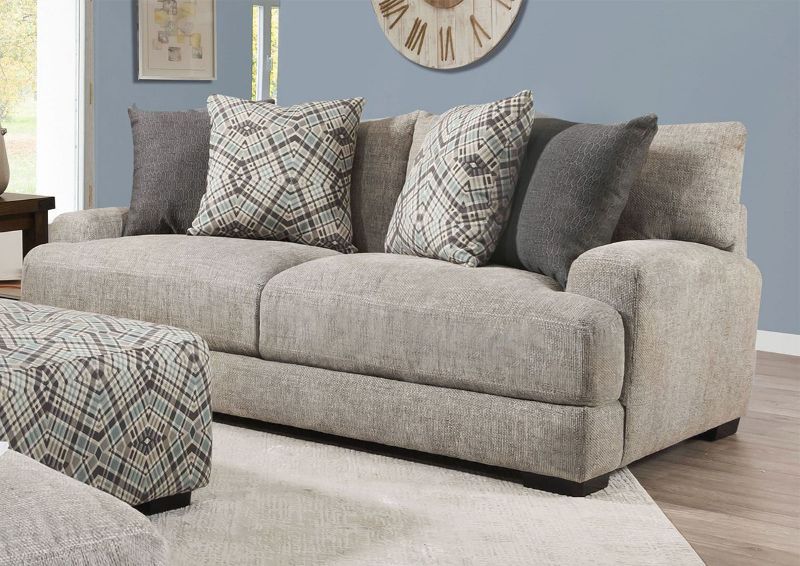 Light Gray Crosby Sofa by Franklin Furniture Showing the Room View, Made in the USA | Home Furniture Plus Bedding
